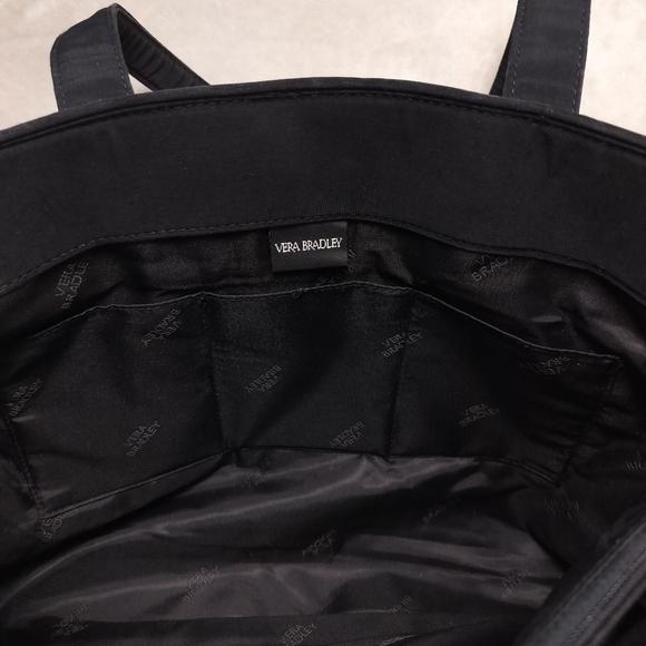 Vera Bradley Rare Black Quilted Tote Bag - Picture 7 of 9